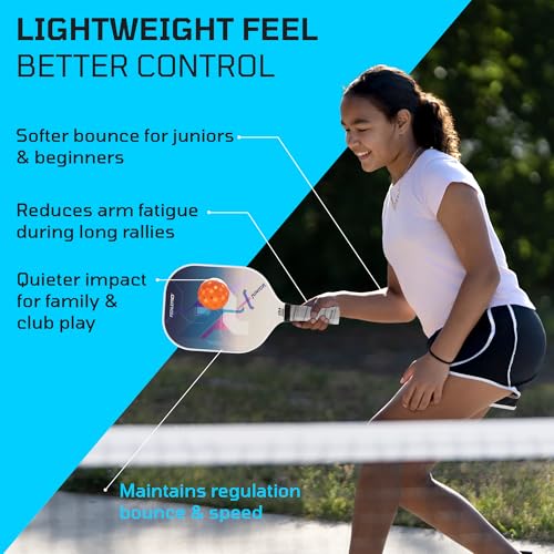 PicklePro Junior Outdoor & Indoor Pickleball Balls for Beginners – Lightweight LDPE 40-Hole Design for Stable Flight, Durable Construction for Training and Youth Play, USAPA Compliant