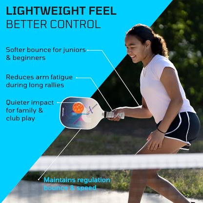 PicklePro Junior Outdoor & Indoor Pickleball Balls for Beginners – Lightweight LDPE 40-Hole Design for Stable Flight, Durable Construction for Training and Youth Play, USAPA Compliant