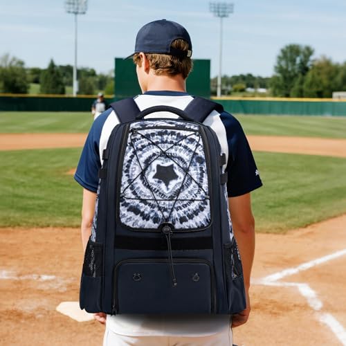 KAVIGOR Baseball Bag for Youth | Softball Backpack 50L Large Capacity with Shoe Compartment and 4 Bat Holders | Nova Flare Series - color: Black