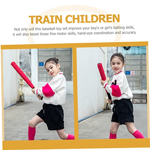 EVA Baseball Bat Red with Net Bag Outdoor Training Baseball for Boys and Enhances Batting Skills Hand Eye Coordination Parent Interactive Sports