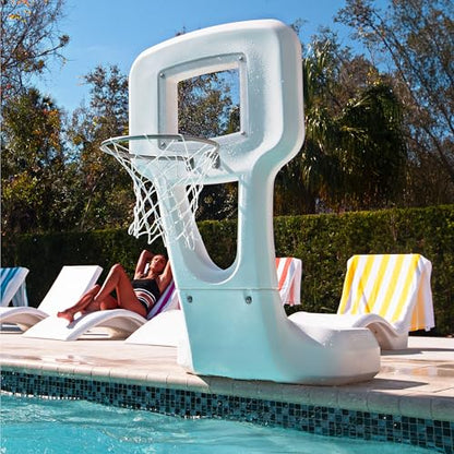 Step2 Vero Pool Basketball Hoop, Outdoor/Indoor Waterproof Patio Furniture, Made of Durable Plastic, 4.5 Feet, White