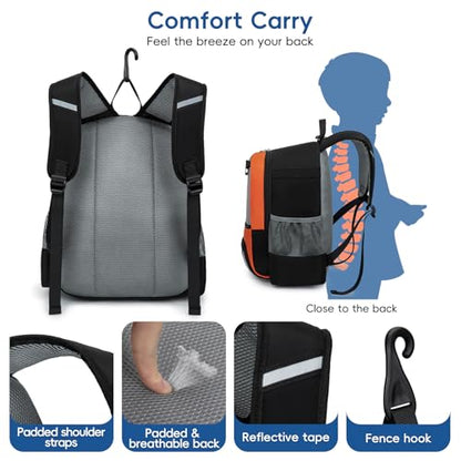 KAVIGOR 2026 Youth Baseball & Softball Bag | Ultra-Light Tball Backpack with Shoe Compartment & Helmet Holder | Skin-Soft Fabric - color: Space Black
