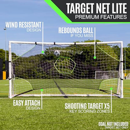 QuickPlay Target Net Lite Soccer Target Net - 5-Zone Shooting Trainer for Backyard & Club Practice - Easy Setup Soccer Training Equipment for Kids to Adults - Durable Mesh for Home Soccer Training - style: 8 x 5'