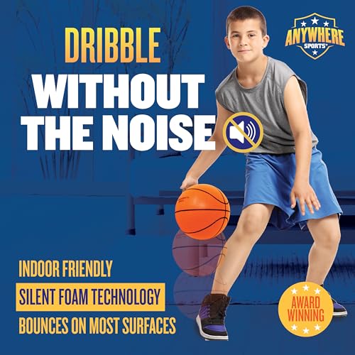 Anywhere Ball, Silent Basketball, Airless Foam for Indoor Training, Dribbling, and Realistic Bounce