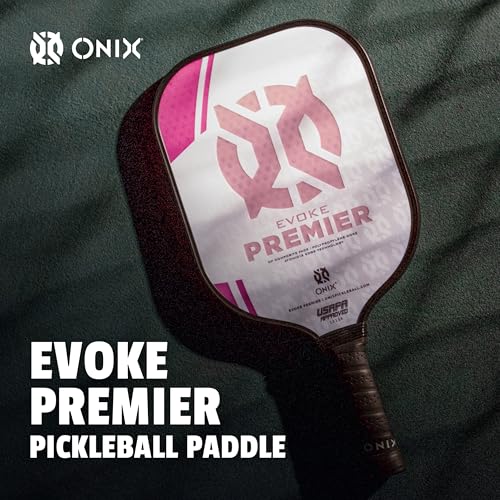 Onix Evoke Premier Professional Tournament Pickleball Paddle Composite Face Impact Paddle Shape - color: Pink, size: Medium, style: 14mm