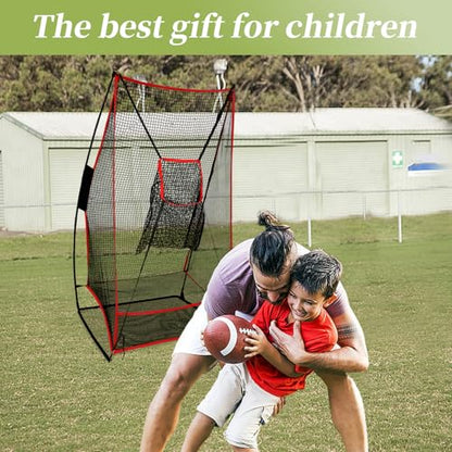 Football Kicking Cage: Quarterback Training Net for Passing Accuracy, Outdoor Practice for Youth & Adults - size: 3X6FT with Target