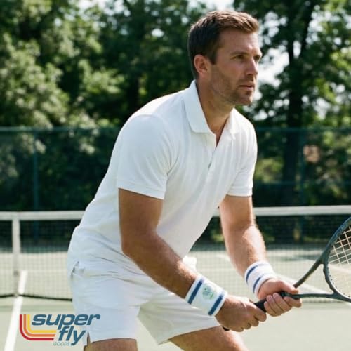 Super Fly Goods Sweatbands Pickleball Golf Tennis Great Gift or for Your Sports or Team Wristband Sports Band Set Including Towel Wrist and Head Sweatbands - style: Tennis Wristband Set