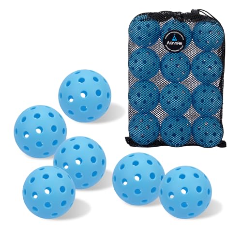 Pickleball Balls 6 Pack | 12 Pack- 40 Holes Outdoor Pickleball with Bag, Perfectly Balanced, High Bounce, Crack-Resistance，USAPA Standard - Multiple Colors - color: Blue, size: 12 pcs