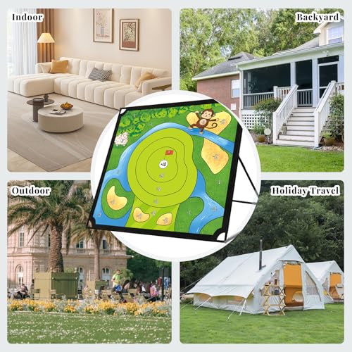 Golf Chipping Practice Game 52" x 52" Indoor Outdoor Games for Adult Kids and Family Golfer Training Set with Club - style: Golf Set with Club