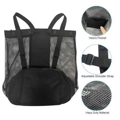 Large Drawstring Sports Backpack, Coach Ball Bag for Team Practice– Heavy Duty Ball Bag Holds Footballs, Soccer Balls, Gear & Uniforms – Multipurpose Mesh Equipment Sack for Coaches & Athletes