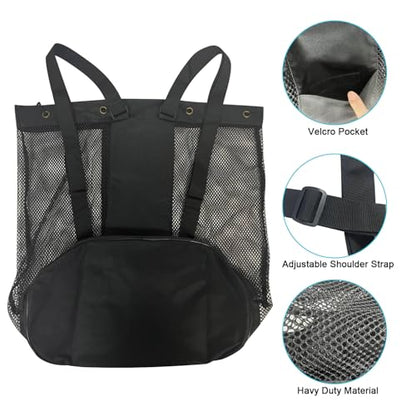 Large Drawstring Sports Backpack, Coach Ball Bag for Team Practice– Heavy Duty Ball Bag Holds Footballs, Soccer Balls, Gear & Uniforms – Multipurpose Mesh Equipment Sack for Coaches & Athletes