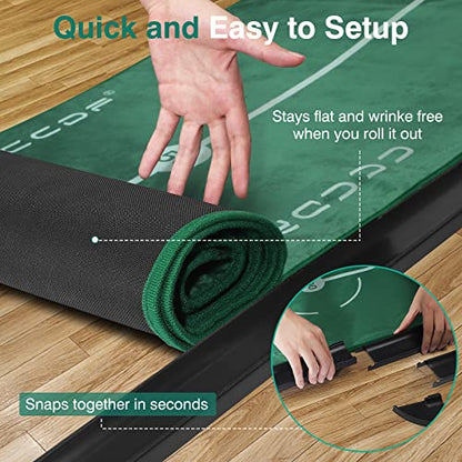 Slope Adjustable Golf Putting Green Indoor Putting Matt Golf Practice Training Equipment Putting Mat with 1/2 Hole Training Ball Return for Mini Games & Practicing at Home Office - Golf Accessories
