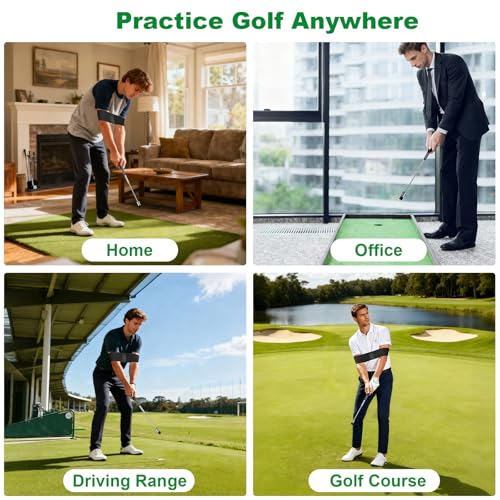 Retractable Golf Swing Trainer, Portable Golf Grip Trainer Right Hand with Practice Golf Club Weights for Enhance Swing Technique, Beginners Tempo Trainer for Chipping Hitting