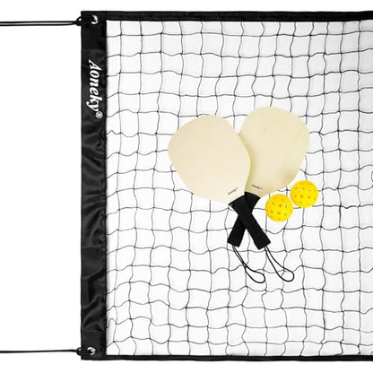 Aoneky Wood Pickleball Paddle Set for Indoor or Outdoor - style: Paddles with Portable Net