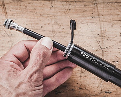 Pro Bike Tool Mini Bike Pump - Compact and Portable Bicycle Tire Pump for Fast Inflation - Compatible with Presta and Schrader Valves - Lightweight and Durable Design - Essential Bicycle Accessories - color: Black, style: Mini pump