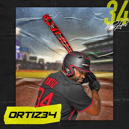 Ortiz34 Bat & Ball Set - Graffiti Plastic Bat & Ball Homerun Set- David Ortiz Backyard Baseball Set for Youth, Kids, Teenagers, Adults (Bat & Ball Set, Blue)