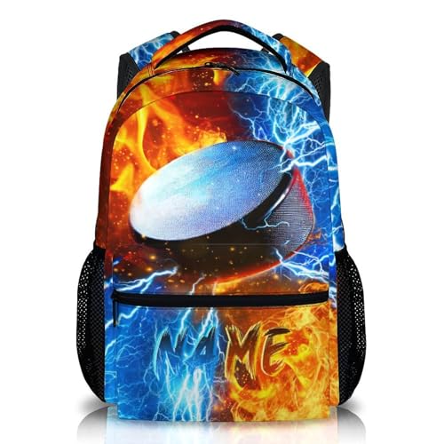 Kids Backpack for Boys Custom Hockey Schoolbag for Kindergarten Elementary Primary, Durable School Supplies - color: Grey