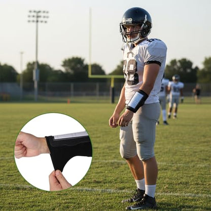 Football Play Wristbands with Playbook Cards, Clear PVC Windows Elastic Wristband Adult and Youth Quarterback Gear for Flag Football Baseball Softball