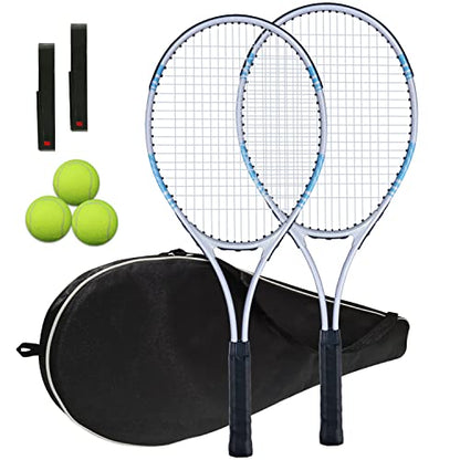 UUBEMM Tennis Rackets 2 Players Recreational for Adult,Lightweight Tennis Racquets for Beginner Student Training,Tennis Racket Set with Carrying Cover Bag,Grip Tapes,Tennis Balls