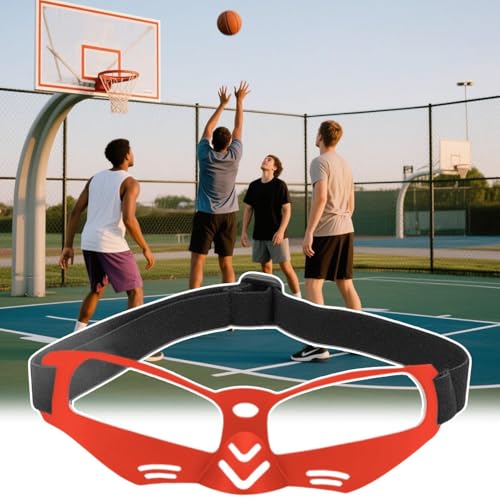 LESSO Basketball Dribbling Goggles Protective Sports Training Glasses for Adults Basketball Players - color: Red