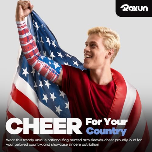ROXUN Arm Sleeves, Cooling UV Sun Protection Sports Compression for Men/Women - color: 2 Pairs England Flag