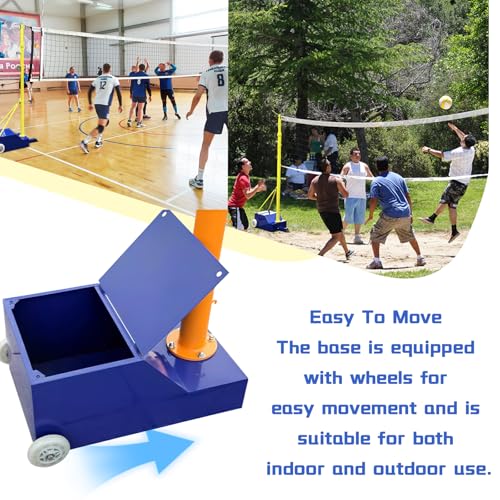 Indoor Volleyball Net, Portable Volleyball Net with Poles, Heavy-Duty Volleyball Net System, Professional Volleyball Poles with Adjustable Height for Backyard,Outdoor
