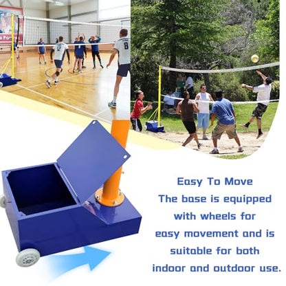 Indoor Volleyball Net, Portable Volleyball Net with Poles, Heavy-Duty Volleyball Net System, Professional Volleyball Poles with Adjustable Height for Backyard,Outdoor