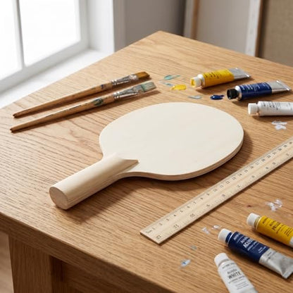ARTIBETTER 4 Unpainted Wooden Ping Pong Paddles Set - DIY Blank Table Tennis Rackets for Custom Painting - Smooth Surface Craft Projects (10. 02 X 5. 89 Inches)