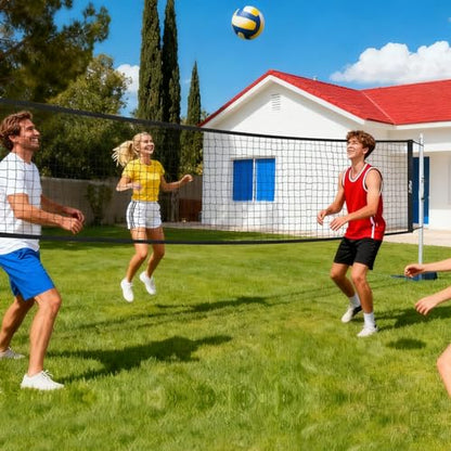 Luwint Backyard Volleyball Net 21ft, Recreational Volleyball Net Only for Outdoor Indoor Beach, Black Practice Net for Casual Games & Backyard Sports