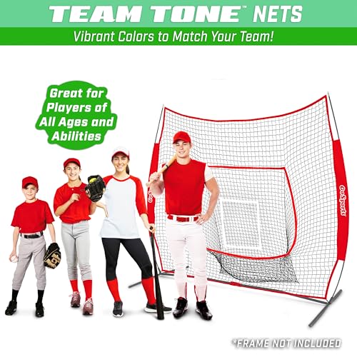 GoSports Replacement 7 x 7 ft Baseball Net - NET ONLY - Frame NOT Included - Choose Your Color - color: Red