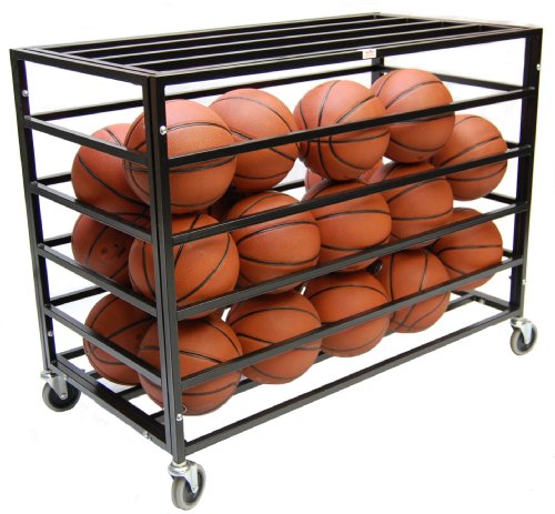 Trigon Sports Sports Lockable Ball Storage Cart, Basketball Storage Bin for Indoor Outdoor, Rolling Exercise Ball Cart Holder for Gym, School, Club - style: Locker