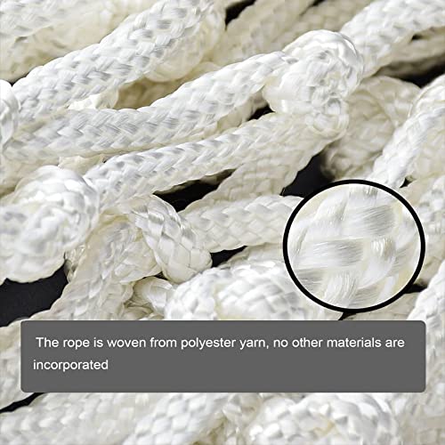 ALALAL 4 Pcs White Premium Quality Professional Basketball Net Replacement Bold Polyester Woven Rope Basketball Hoop Nets Fits Standard Indoor or Outdoor Rims 12 Loops，21inch