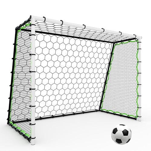 3-in-1 Soccer Rebounder Net & Goal, Dual-Function Football Trainer (7x5ft/12x6ft), Fast Rebound Net, Heavy-Duty Steel Frame, Perfect for Backyard, Field, All Ages & Skill Levels
