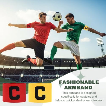 Captain Armbands, Adjustable Leader Arm Band for Soccer Elastic Team Sport Arm Band -Fitting for Football/Volleyball/Rugby - color: Red