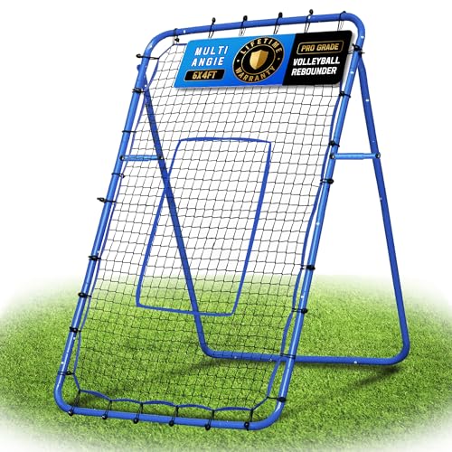 Volleyball Lacrosse Rebound Net Pro, WINTHAI Lacrosse Rebounder for Backyard, 7x4FT/6x4FT/4x4FT Bounce Back Net with Target Strike Zone, Easy Quick Setup, Volleyball Baseball Softball Soccer Training