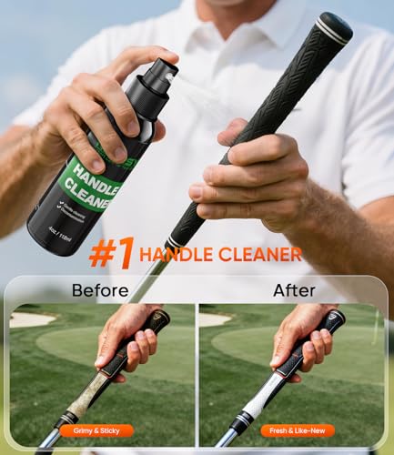 Pro Sport Grip Cleaner Kit - Golf Club & Pickleball Paddle Grip Care Set with Spray, Brush & Microfiber Towel - Restores Grip for Baseball, Tennis, Soccer Goalie Gloves - Perfect Sports Gift