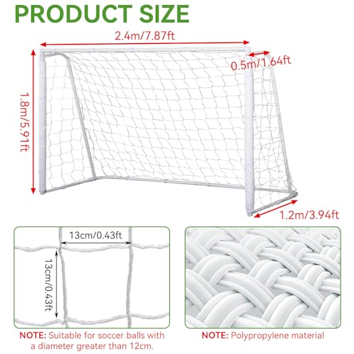 Soccer Goal Net, Soccer Replacement Goal Nets Sports Soccer Goal Post Net Full Size Football Goal Post Netting for Sports Match Training - size: 8X6FT