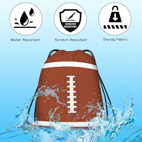 16 Pack Superbowl Party Decorations Football Drawstring Gift Bags Football Party Decorations for Kids Football Snack Goodie Treat Bag for Football Themed Birthday Sports Party Gift,9.8 x 11.8 Inches - style: football