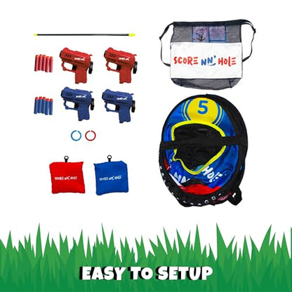 Blast NN' Hole Starter Set | Blasters Meets Cornhole | 1x Target Set |