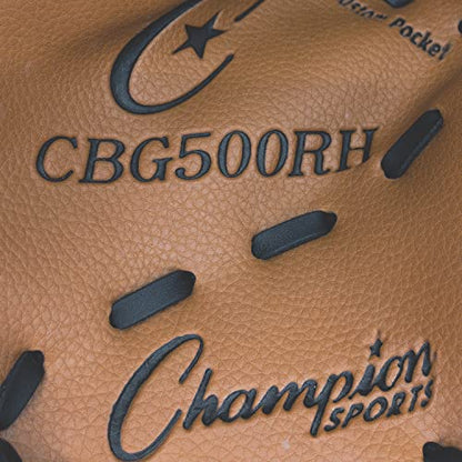 Champion Sports Catcher's Mitt - Synthetic Leather | Deep Pocket and Scoop Toe Design | Adjustable Wrist Strap Closure | Youth Size: 32" | Regular Fit