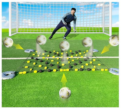 Goalkeeper Training Equipment -6.5 x 5.2 ft Pro Floor Matrix Deflector, Ball Deflector Soccer, Multiple Different Refraction Angles, Reflexes and Agility Training