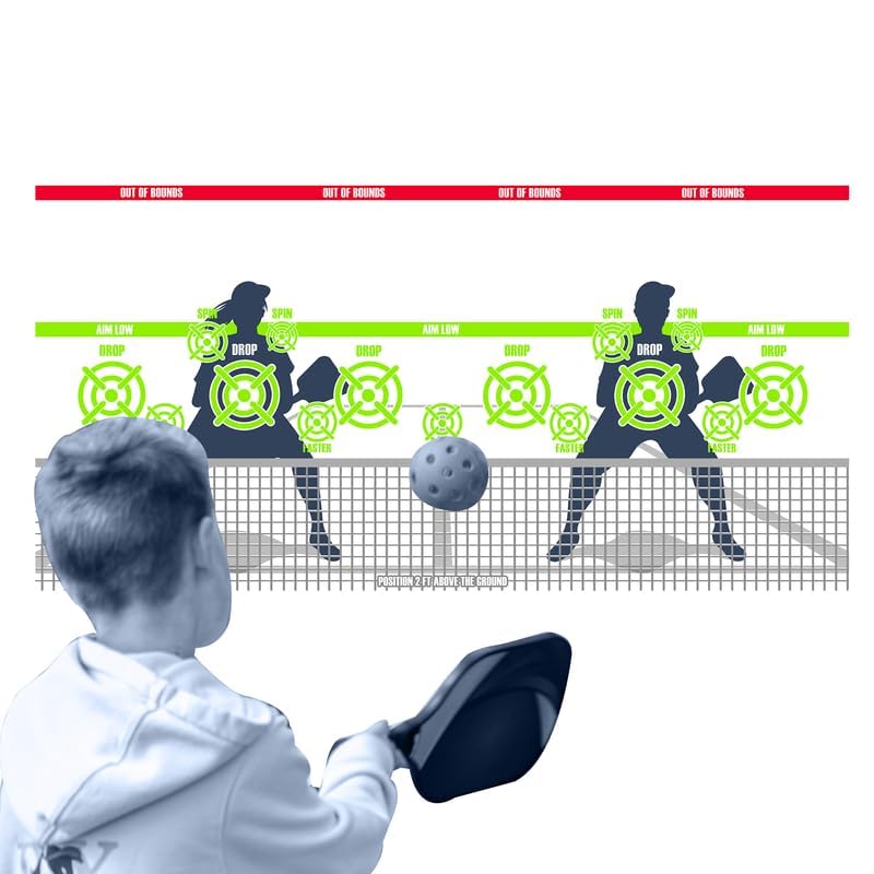 Pickleball Dink Pad Practice Board Poster Rebounder Training Aid - Improve Your Pickle-Ball Game Dinks & Reflexes - Transform Any Wall Into A Pickle Ball Court and Net Indoor or Outdoors by Modfamily - size: XL 3'x6' (2 Persons)
