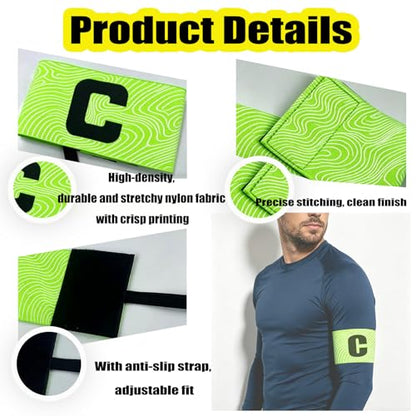 Personalized Captain Arm Bands,Custom Captain Arm Bands with Text/Logos,Custom Soccer Captain Arm Bands for Adult Children - color: Style 1
