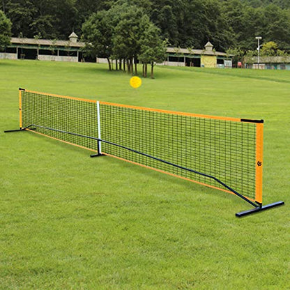 Portable Pickleball Net Set,Portable Regulation Size Pickleball Net System with 4 Pickleball Paddles,Steady Metal Frame & Strong PE Net for Outdoor Backyard Driveway