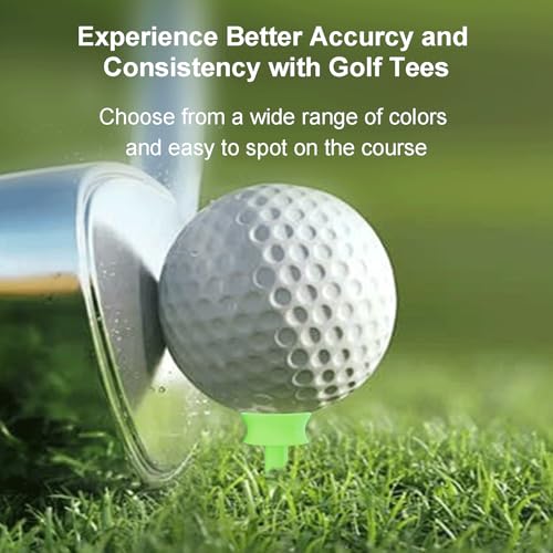 Grivznud 100 Pack 0.82 Inch Neon Yellow Plastic small tees golf， Short Golf Tees,Durability & Stability, Engineered to Minimize Friction and Side Spin，Golf practice supplies，small golf tees for par 3. - color: Green