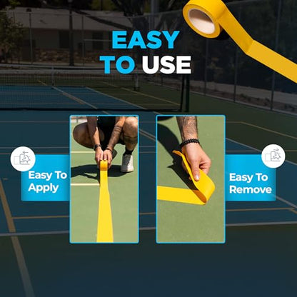 2-Pack Pickleball Court Tape 2in x 108FT – Temporary Court Marking Kit for Outdoor & Indoor Courts, Floor Tape for Pickleball, Tennis, Badminton, Gym, Non-Reflective