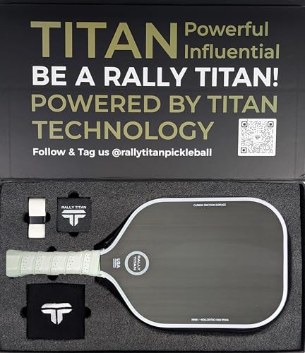 16 MM Titan Pro Control Pickleball Paddle | USAPA Approved | T700 Textured Carbon Fiber Friction Surface | Polypropylene Honeycomb Core | Rally Titan Pickleball Paddles | Single Paddle with Cover