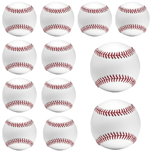 Tballs Training Baseballs Sponge Rubber Core, Reduced Impact Safety Baseballs, Unmarked Tee Ball Practice Baseball for League Play, Pitching, Hitting, Fielding, Autograph, Gifts