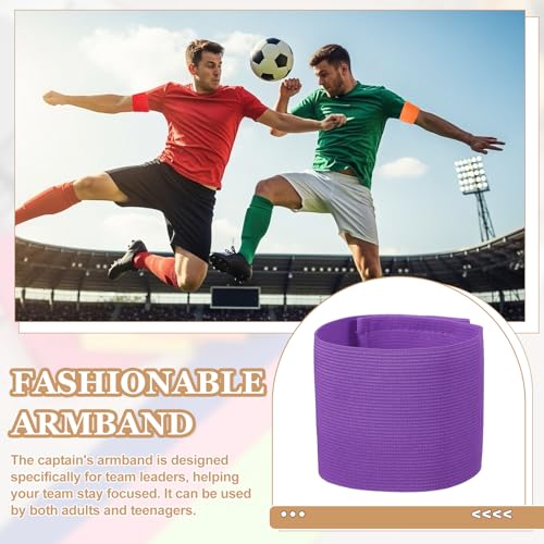 Captain Armbands, Adjustable Leader Arm Bands for Soccer Elastic Team Sport Arm Band-Fitting for Football/Volleyball/Rugby - color: Purple