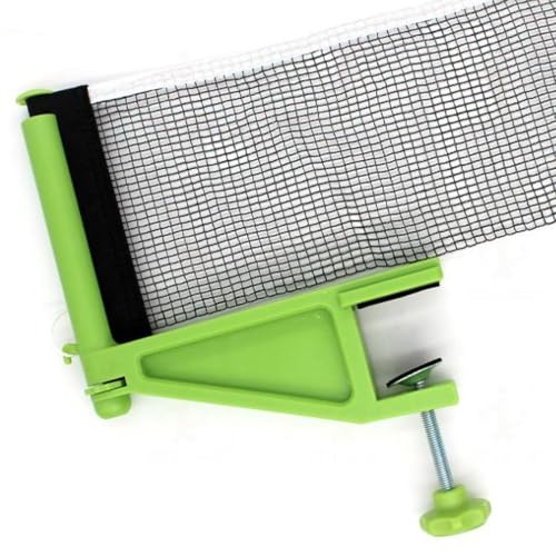 Yiju Table Tennis Net Post Set Practice Easily Set up Replacement Ping Pong Mesh Rack Ping Pong Clamp Net for Game Travel Training - color: Green